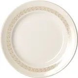 Тарелка «Антуанетт» мелкая фарфор D=165,H=18мм белый,олив.