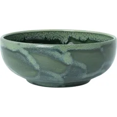 Salad bowl “Aurora Vesuvius Burnt”  porcelain  D=15.5 cm  beige, green.