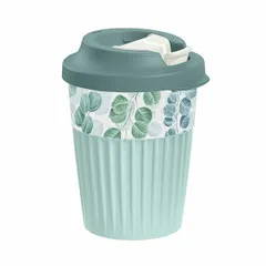 Стакан для горячих напитков «Мадре Терра» с клапаном полипроп. 350мл D=92,H=124мм голуб.