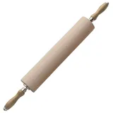 Скалка с вращающимися ручками бук,сталь нерж. D=8,L=30см св. дерево