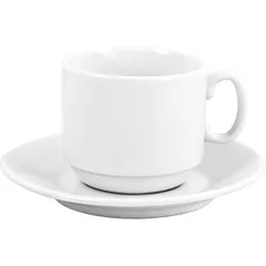 Coffee pair “Mocha” porcelain 100ml D=60/113,H=60,L=78mm white