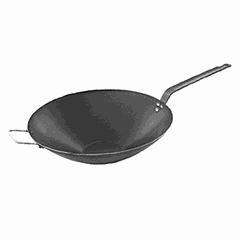 Сковорода «Вок» голуб.сталь D=40,H=10,L=69,5см серый