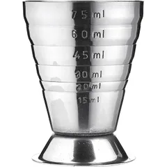 Jigger “Probar” with divisions  stainless steel  75 ml  D=52, H=75mm  silver.