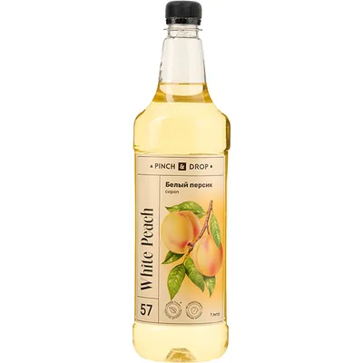 Сироп «Белый Персик» Pinch&Drop пластик 1л D=83,H=267мм белый, Состояние товара: Новый, Вкус: Белый персик, Материал: Пластик, Объем по данным поставщика (мл): 1000