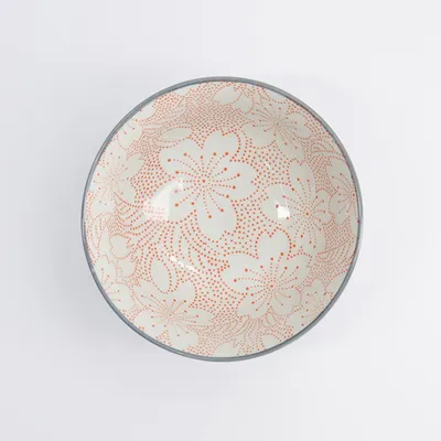 Салатник «Дот Сакура» фарфор 0,5л D=148,H=68мм красный,серый, изображение 4