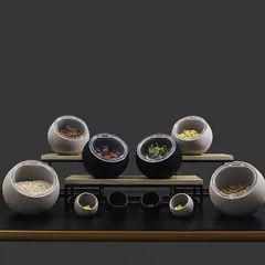 Набор емкостей фуршетных «Мун» с ложками[3шт] пластик,дерево 50мл D=80,H=75мм черный,коричнев., изображение 4