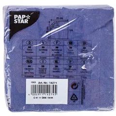 Салфетки бумажные трехслойные 25*25см[20шт] бум. салфет. ,H=2,L=13,B=13см синий, изображение 2