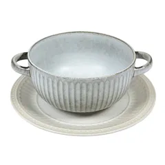 Чашка бульонная «Ритм» керамика 0,6л D=14,H=7см серый, изображение 2