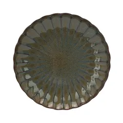 Тарелка десертная «Астера» керамика D=208,H=28мм серый,серо-голуб.