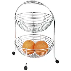 2-tier shelf for fruit  stainless steel  H=35.5 cm  chrome