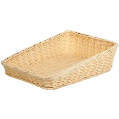 Wicker basket for displaying baked goods  polyrottan , H=10.5, L=37, B=30cm  beige.