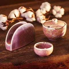 Салфетница «Пион» фарфор ,H=85,L=140,B=45мм розов., изображение 2