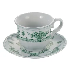 Чашка кофейная «Нео Антирос» фарфор 100мл D=9/7,H=5см белый,зелен., изображение 2