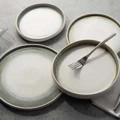 Тарелка «Айсио» с высоким бортом фарфор D=279,H=17мм белый,серый, изображение 2