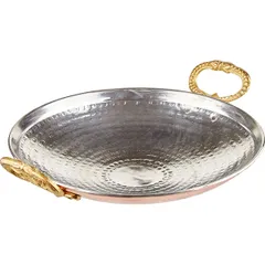 Сковорода для подачи для саджа медь D=26см медный,серебрист., изображение 2