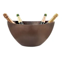 Ведро для шампанского «Эбони» пластик,акрил D=26,H=21,L=26,B=46см коричнев.,древесн.