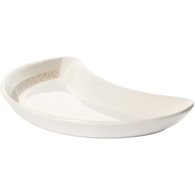 Блюдо «Антуанетт» полумесяц фарфор D=20,2,L=20,B=11см белый,олив.