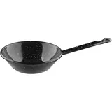 Portion frying pan for paella with enamel handle  blue steel  D=160, H=42mm