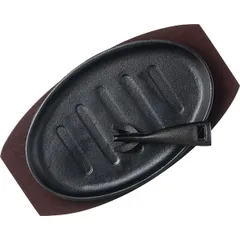 Сковорода для фахитос с подставкой «Эмбер Каст» чугун,дерево ,H=32,L=32/27,B=18см черный, изображение 3