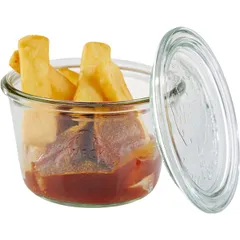 Стакан для подачи с крышкой набор[3шт] стекло 370мл D=110,H=75мм, изображение 2