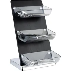 Shelf for 3 bowls  plastic, acrylic , H=43, L=26, B=18cm  black