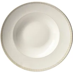 Тарелка для пасты «Антуанетт» фарфор 0,5л D=300,H=45мм белый,олив.