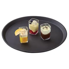 Поднос «Камтрид» прорезиненный круглый стеклопласт. D=28см черный, изображение 3