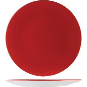 Тарелка «Фиренза Ред Контур» фарфор D=255,H=28мм красный,белый, Диаметр (мм): 255