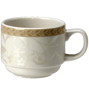 Чашка чайная «Антуанетт» фарфор 170мл D=70,H=65мм белый,олив., Объем по данным поставщика (мл): 170