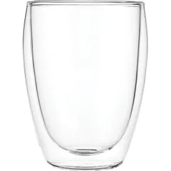 Glass for hot drinks “Prootel” double walls  thermal glass  350 ml  D=80, H=115mm  clear.