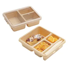 Контейнер для подачи 3 ячейки поликарбонат 2,244л ,H=65,L=230,B=280мм бежев., изображение 2