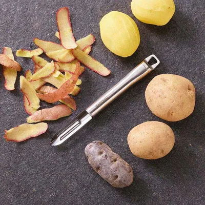 Нож для чистки овощей сталь нерж. ,L=19,5см черный,металлич., изображение 4