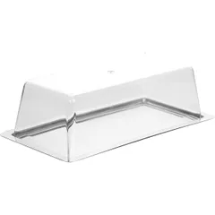 Cheese tray with roof  polystyrene, stainless steel , H=10, L=33, B=16 cm  transparent.