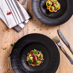 Блюдо для комплимента «Вулкания» фарфор D=15см черный, изображение 2