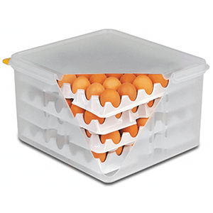 Контейнер для продуктов для яиц на 120 штук с крышкой + 8 лотков полипроп. ,H=20,L=35,4,B=32,5см про