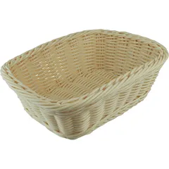 Rectangular wicker bread basket  polyrottan , H=70, L=235, B=200mm  beige.