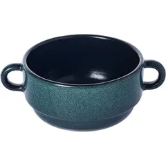 Broth cup “Emerald Milky Way”  porcelain  300 ml  D=115, H=55mm  emerald., black