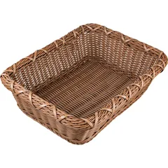 Rectangular wicker bread basket  polyrottan , H=11, L=40, B=30cm  brown.