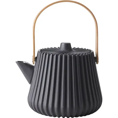 Чайник заварочный «Пекое» с ситом керамика,металл 0,55л D=12,5,H=12см черный