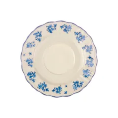 Блюдце «Фиори» фарфор D=155,H=20мм слон.кость,синий