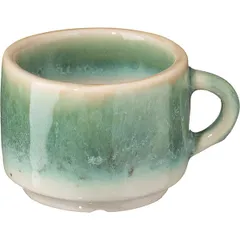 Coffee cup “Erboso Reativo”  porcelain  80 ml  D=60, H=47mm  turquoise, beige.