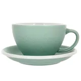 Кофейная пара «Эгг» фарфор 300мл D=110/155,H=65,L=135мм изумруд.