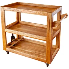 Serving trolley, “Agate” 3 tiers  oak , H=103, L=90, B=49.5 cm  brown.