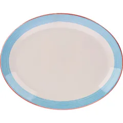 Dish “Rio Blue” oval  porcelain , L=30.5, B=24 cm  white, blue