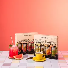 Набор сиропов для кофе и чая Pinch&Drop[4шт] стекло,картон 250мл ,H=205,L=230,B=55мм, изображение 3