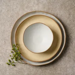 Тарелка «Грасп» с бортом керамика D=23,H=3см бежев., Цвет: Бежевый, Диаметр (мм): 230, изображение 2
