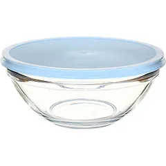 Salad bowl “Chefs” with lid  glass, plastic  2.562 l  D=23.2, H=10.1 cm  clear.