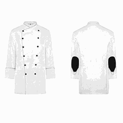 Chef's jacket RUR 56  polyester, cotton  white, black