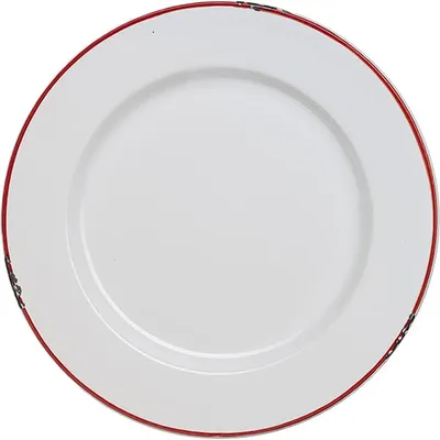 Тарелка «Эйвбери ред» мелкая керамика D=26см белый,красный, Цвет второй: Красный, Диаметр (мм): 260