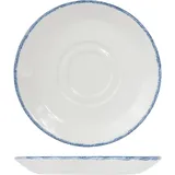 Блюдце «Блю Дэппл» фарфор D=160/50,H=18мм белый,синий